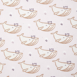 Printed Cotton WHALE Amethyst / Violet